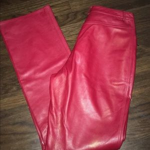 Deep Red Vinyl Pants